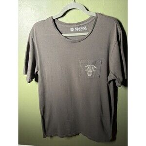 Mollusk Surf Shop Waves Graphic T Shirt Double Sided Gray USA Made Men’s Medium